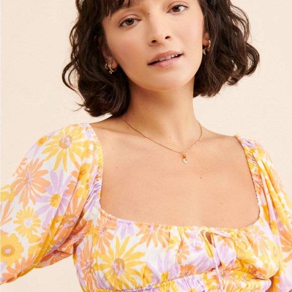 L*Space Yellow Floral Crop Top - Picture 4 of 4